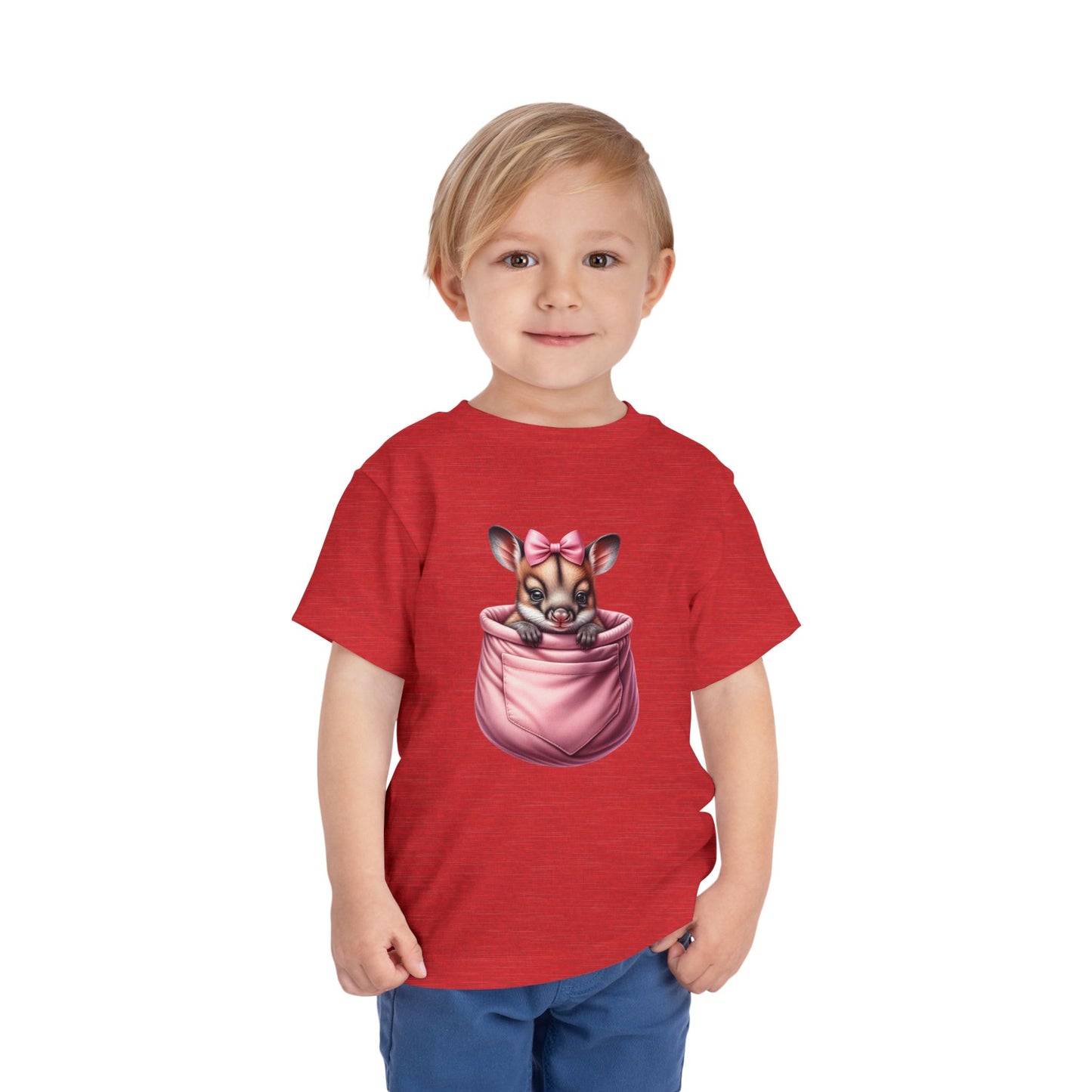 Pocket Pal / Wallaby with Bow - Toddler Short Sleeve Tee