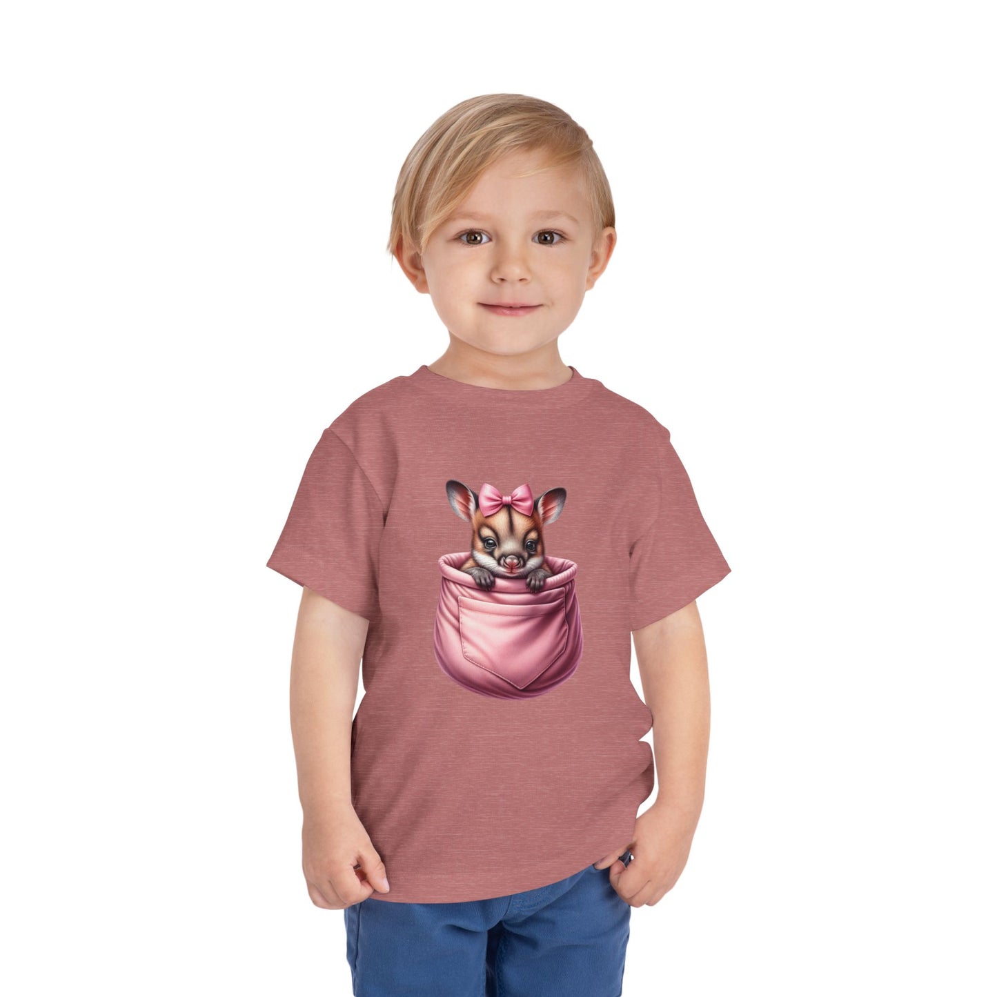 Pocket Pal / Wallaby with Bow - Toddler Short Sleeve Tee