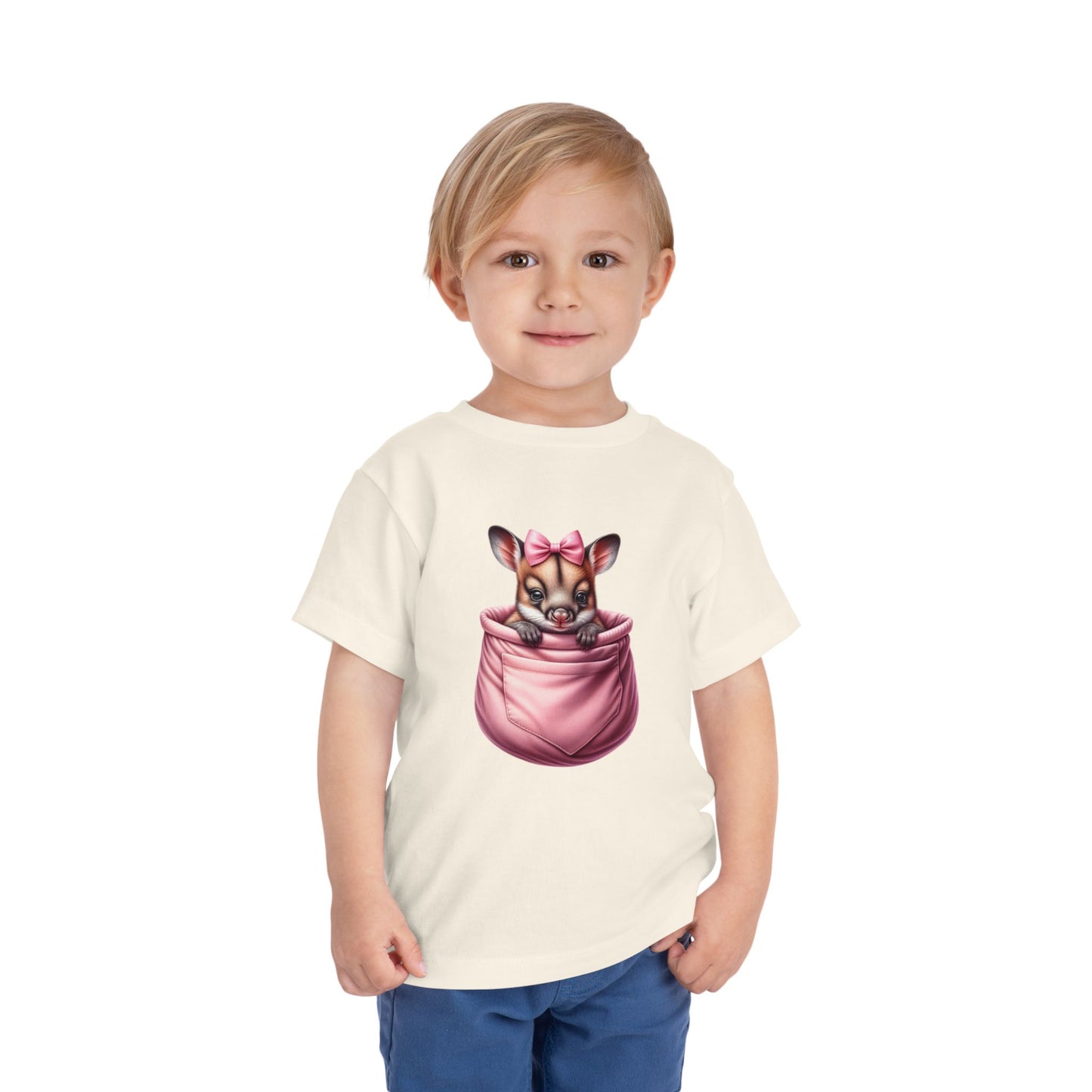 Pocket Pal / Wallaby with Bow - Toddler Short Sleeve Tee