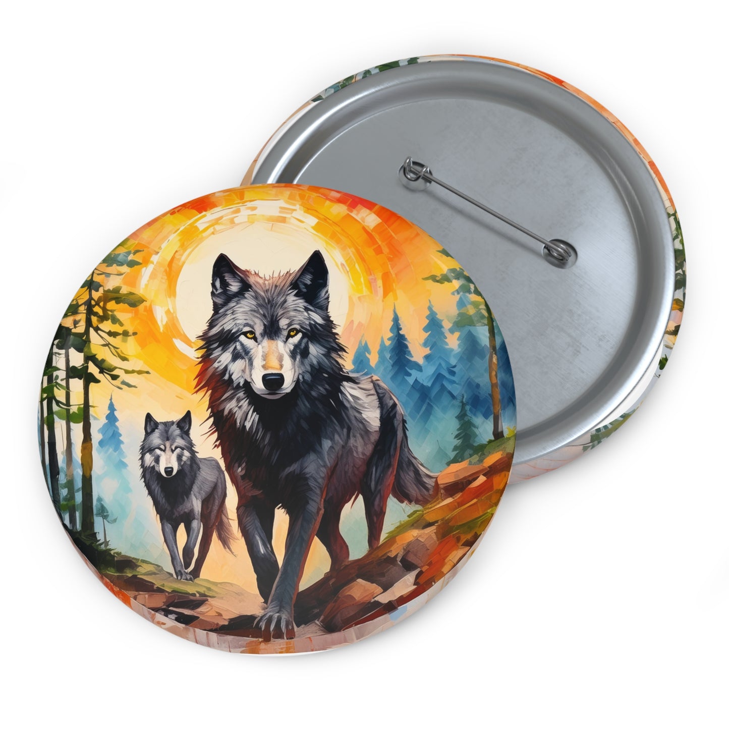 Wolves Pin Button
