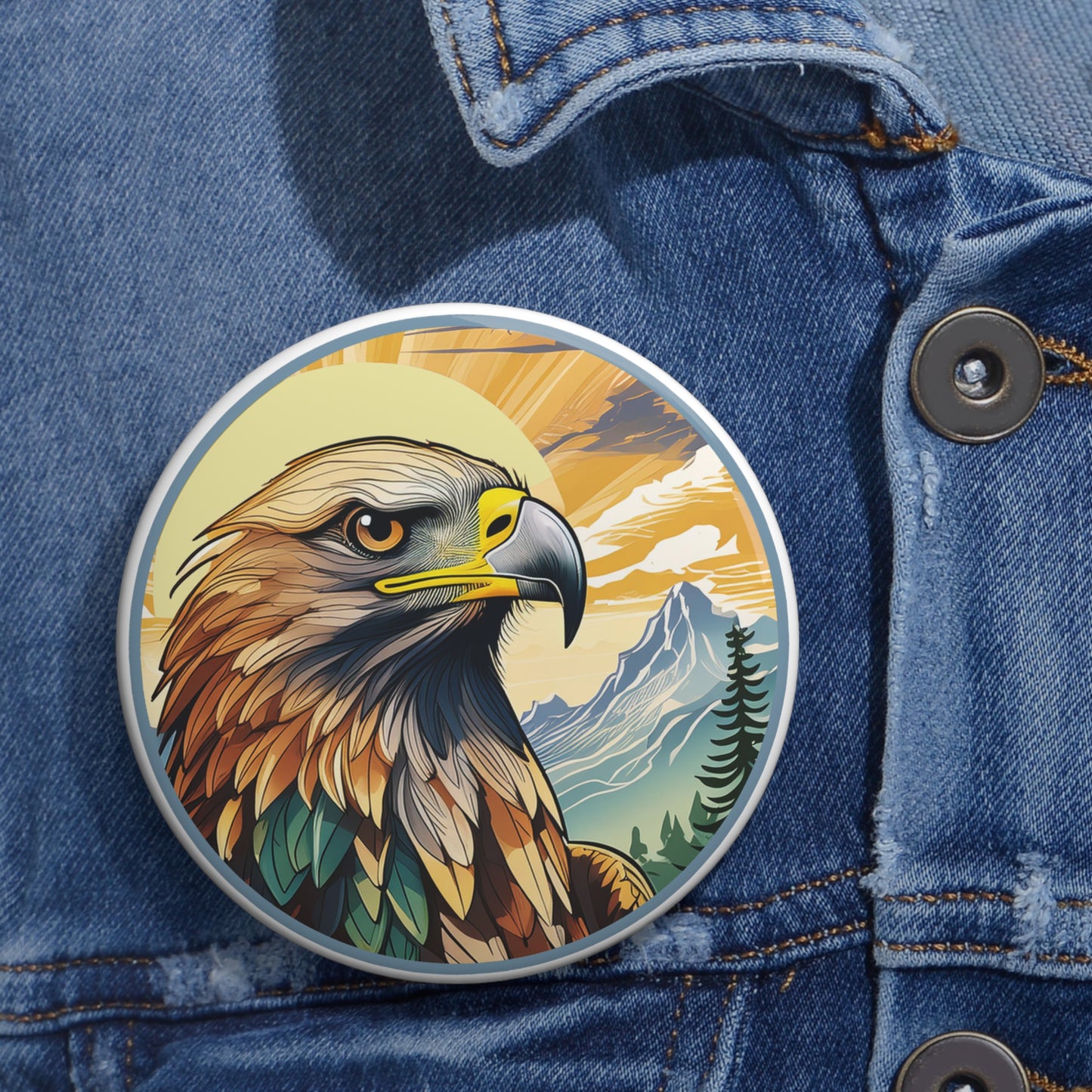 Golden Eagle Pin Button