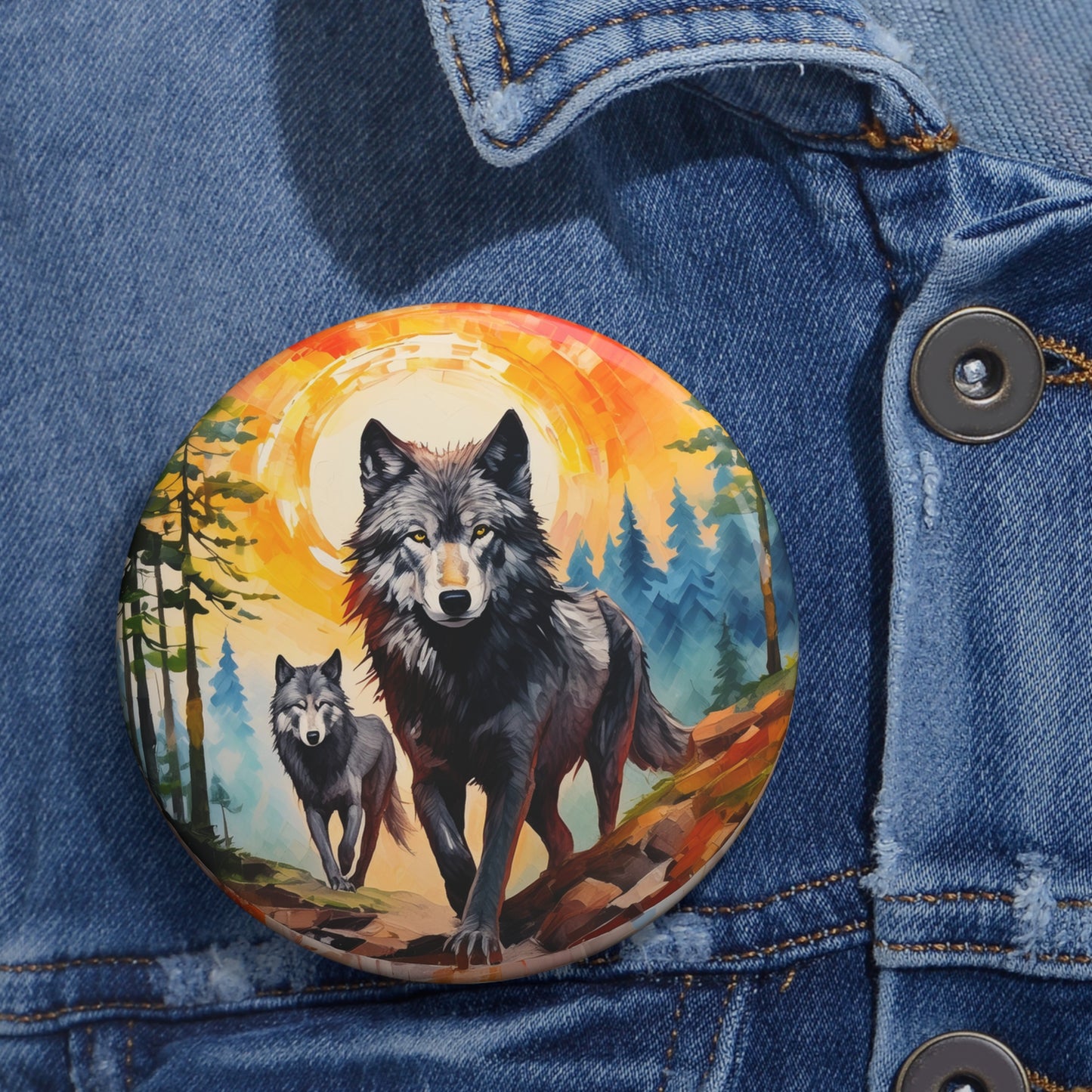 Wolves Pin Button