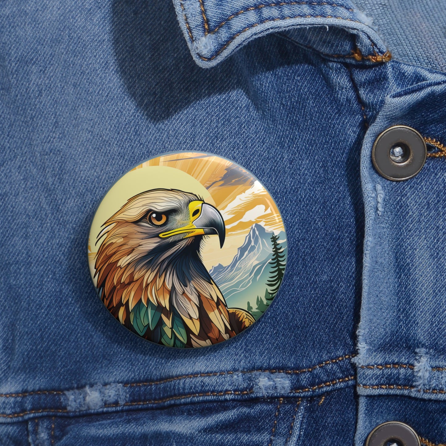 Golden Eagle Pin Button