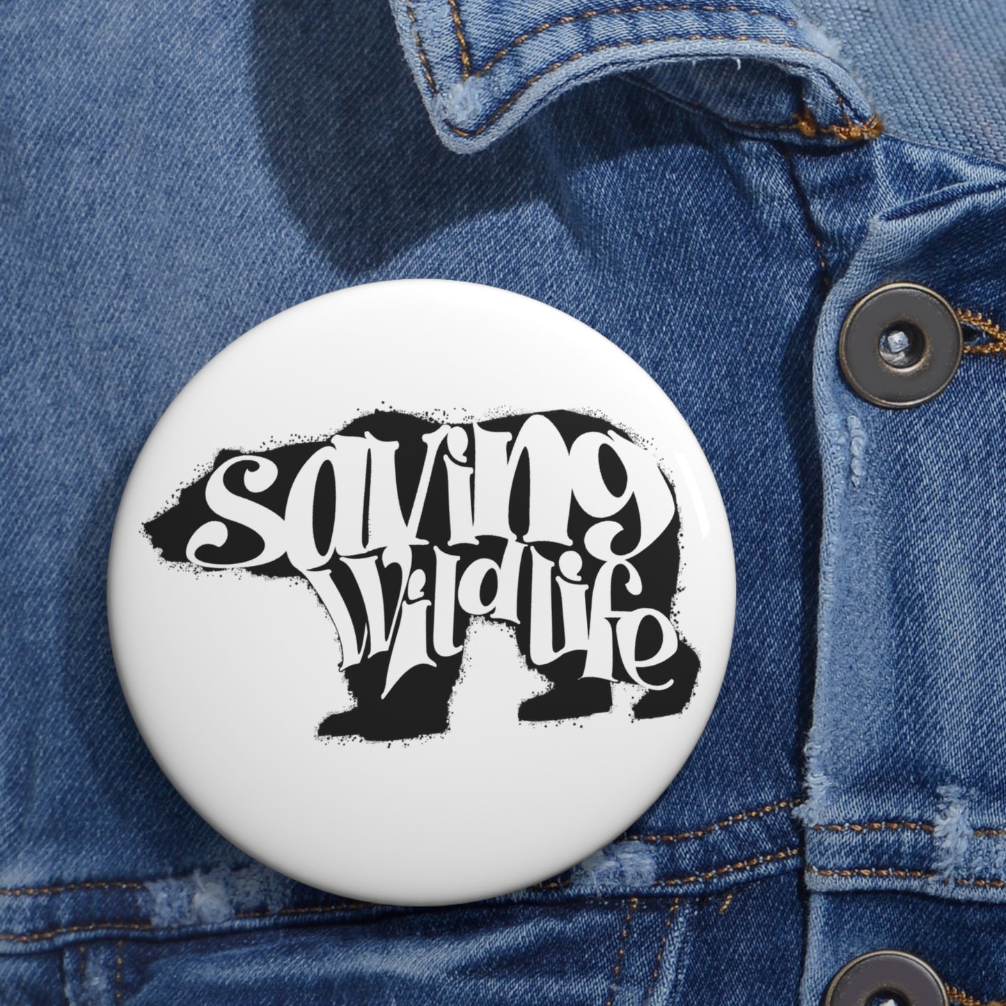 Saving Wildlife - Bear Pin Button