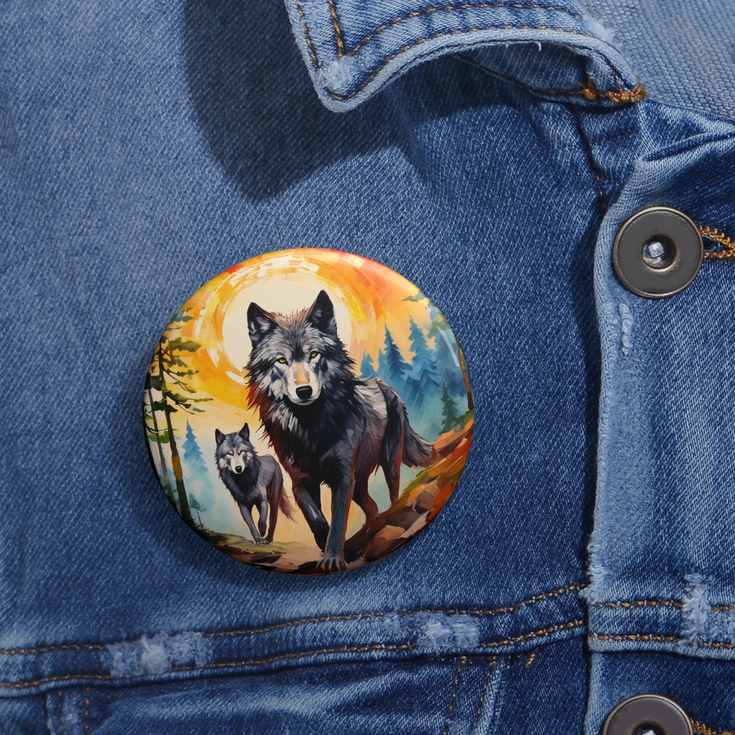 Wolves Pin Button